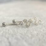 Minibarbell Curvo Prata 925 Cobra Zircônias - Imagem 2