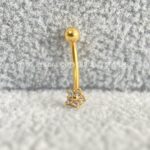 Minibarbell Curvo Prata 925 Flor Zircônias - Imagem 4