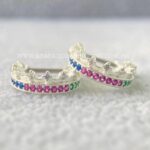 Argola Prata 925 Zircônias Colorê - Imagem 2