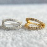Argola Prata 925 Dupla Vazada Zircônias - Imagem 4