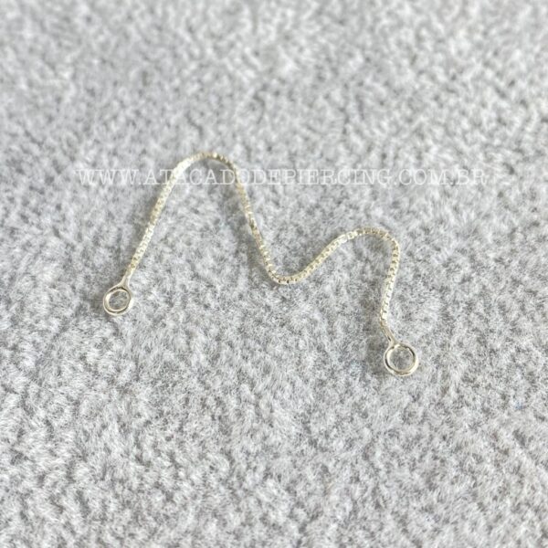 Corrente Para Piercing Prata 925 - Imagem 1