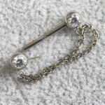 Barbell Titânio Zircônias Push-Pin com Corrente - Imagem 2