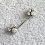 Barbell Titânio Zircônias Push-Pin