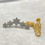 Labret Aço Rosca Interna Flores Zircônias