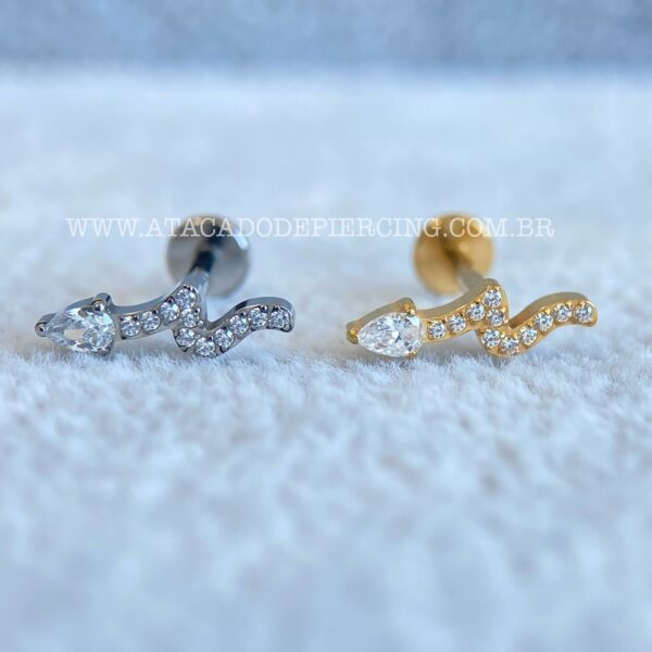 Labret Rosca Interna Titânio Cobra Zircônias - Imagem 1