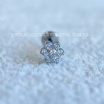 Labret Rosca Interna Titânio Flor Zircônias - Imagem 4