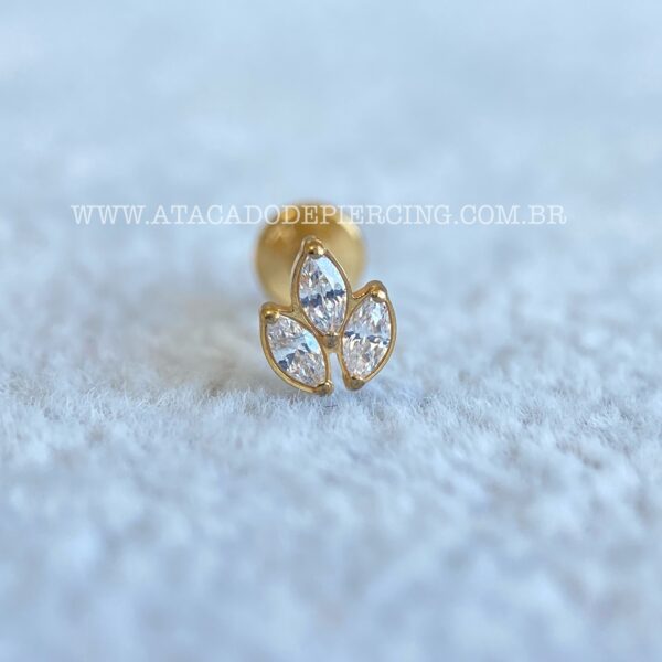 Labret Rosca Interna Titânio Flor de Lotus Zircônia - Imagem 3