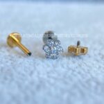 Labret Rosca Interna Titânio Flor Zircônias - Imagem 2