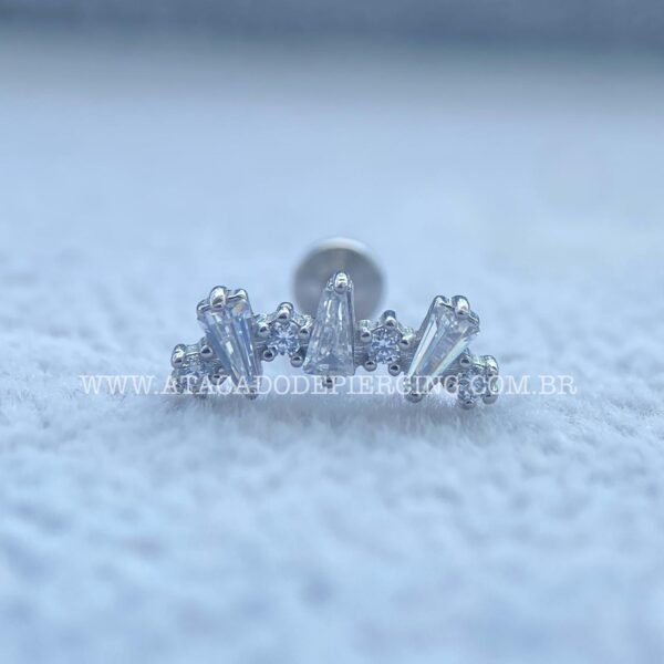 Labret Aço Rosca Interna Cluster Zircônias - Imagem 4
