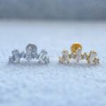 Labret Aço Rosca Interna Cluster Zircônias