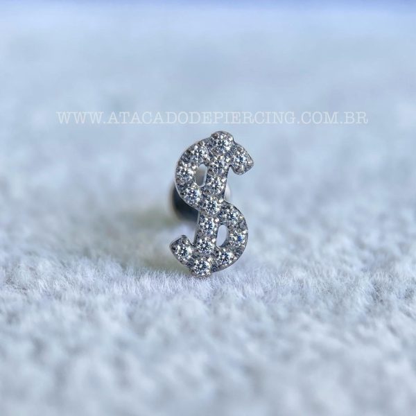 Labret Titânio Cifrao Zircônias - Imagem 1