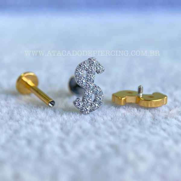 Labret Titânio Cifrao Zircônias - Imagem 3