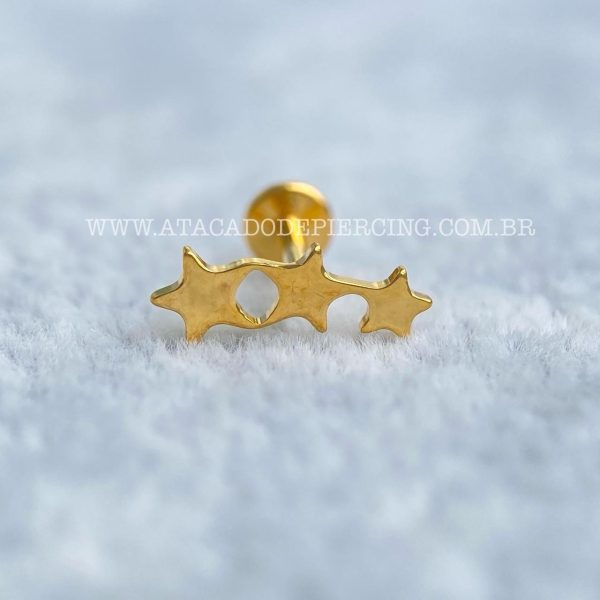 Labret Titânio Rosca Interna Estrelas - Imagem 2
