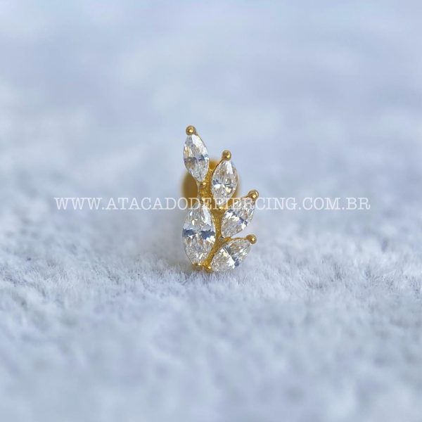 Labret Aço Rosca Interna Cluster Zircônias - Imagem 2