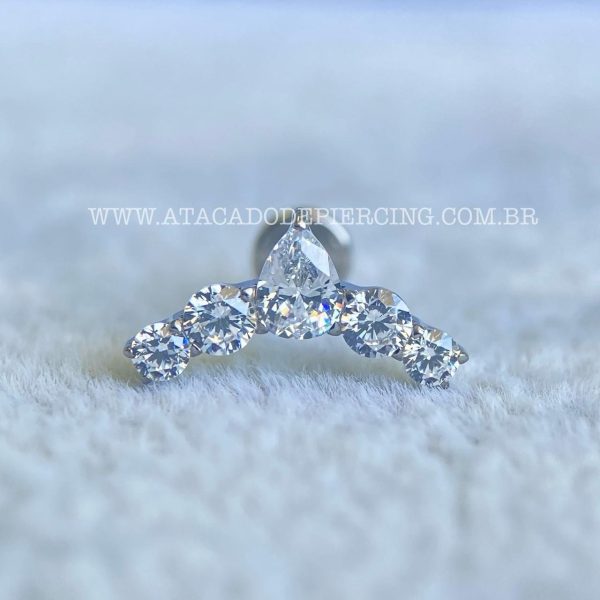 Labret Rosca Interna Titânio Cluster Zircônias - Imagem 1