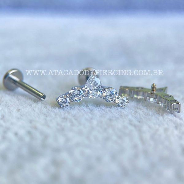 Labret Rosca Interna Titânio Cluster Zircônias - Imagem 2