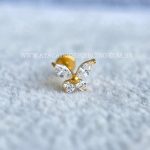 Labret Rosca Interna Titânio Borboleta Zircônias - Imagem 2