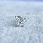 Labret Rosca Interna Titânio Borboleta Zircônias - Imagem 4