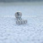 Labret Aço Rosca Interna Barrinha Zircônias - Imagem 3