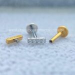 Labret Aço Rosca Interna Barrinha Zircônias - Imagem 2