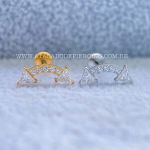 Labret Aço Rosca Interna Cluster Zircônias