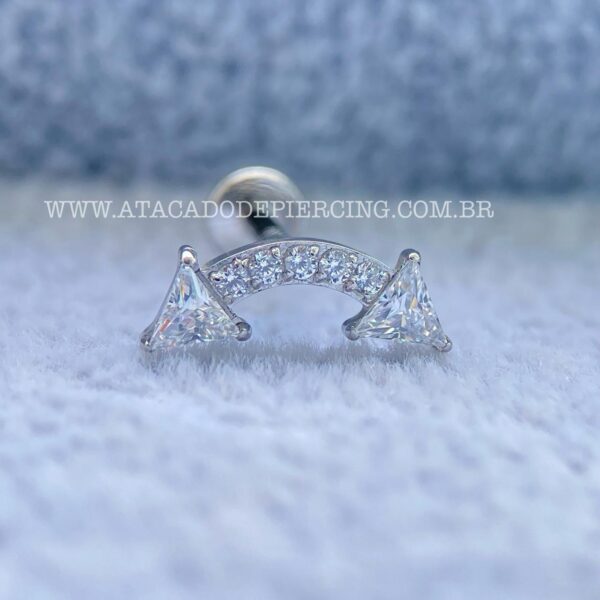 Labret Aço Rosca Interna Cluster Zircônias - Imagem 3