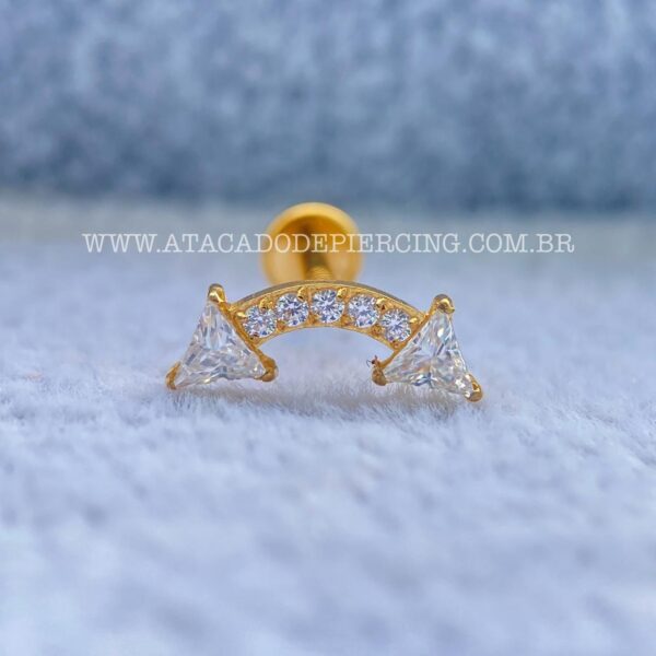 Labret Aço Rosca Interna Cluster Zircônias - Imagem 4