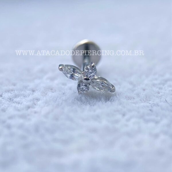 Labret Aço Rosca Interna Zircônias - Imagem 3