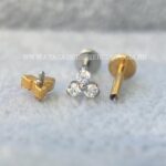 Labret Aço Rosca Interna Trinity Zircônias - Imagem 2