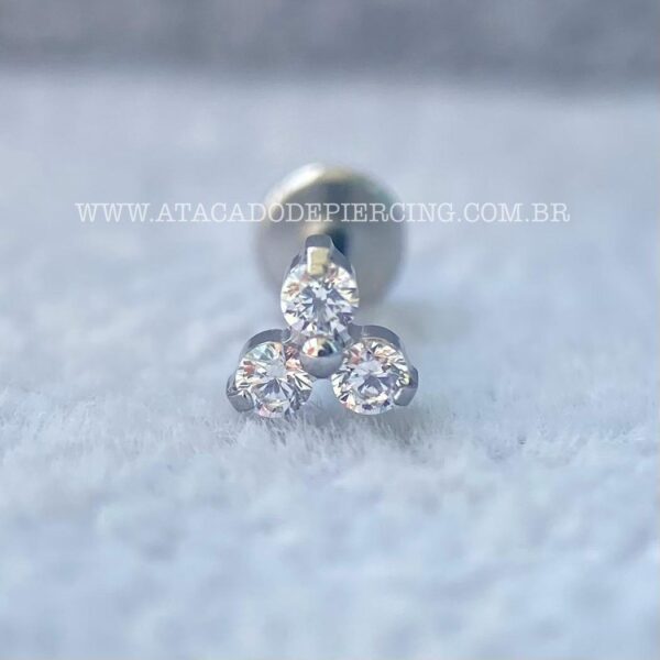 Labret Aço Rosca Interna Trinity Zircônias - Imagem 3