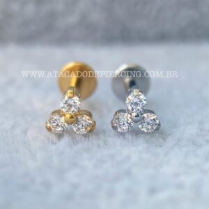 Labret Aço Rosca Interna Trinity Zircônias
