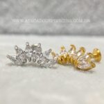 Labret Aço Rosca Interna Cluster Zircônias