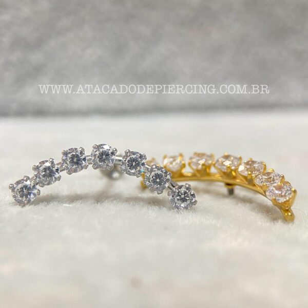Labret Aço Rosca Interna Cluster Zircônias - Imagem 1