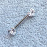 Barbell Push Pin Aço Zircônia Coração - Imagem 2