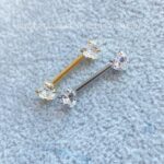 Barbell Push Pin Aço Zircônia Coração - Imagem 4