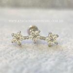 Labret Aço Rosca Interna Flores Zircônias - Imagem 3