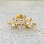Labret Aço Rosca Interna Cluster Zircônias - Imagem 2