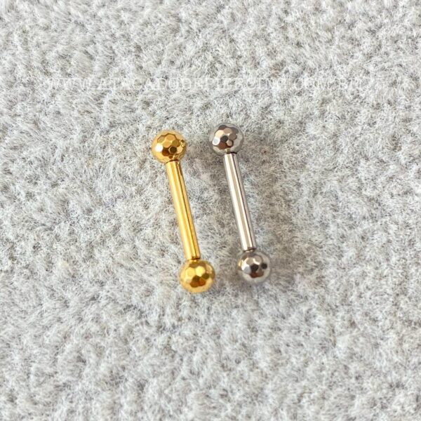 Minibarbell Reto Rosca Interna Titânio Lapidado - Imagem 1