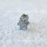 Labret Aço Rosca Interna Flor Zircônias - Imagem 2