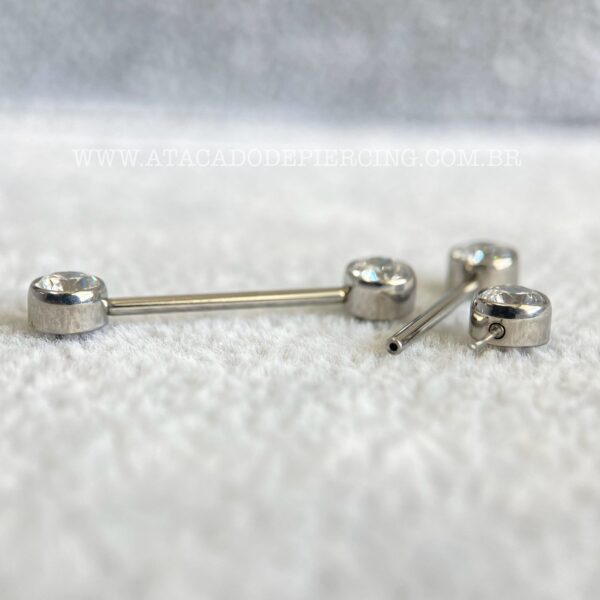 Barbell Titânio Push Pin Zircônia - Imagem 3