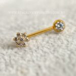 Piercing Intimo Titânio Flor Zircônias Rosca Interna - Imagem 6