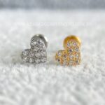 Labret Aço Rosca Interna Coração Zircônias