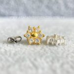 Kit Microdermal Titânio Topo Prata 925 Flor Zircônias - Imagem 2
