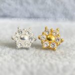 Kit Microdermal Titânio Topo Prata 925 Flor Zircônias
