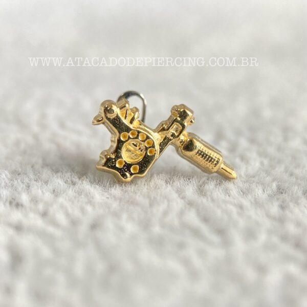 Kit Microdermal Titanio Topo Ouro 18K Maquina De Tatuagem - Imagem 1