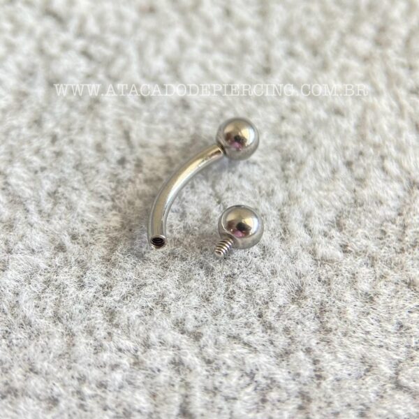 Minibarbell Curvo Titânio Rosca Interna - Imagem 6