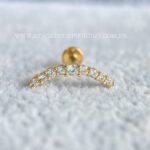 Labret Ouro 18K Cluster Zircônias