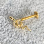 Labret Ouro 18K Cobra Zircônias - Imagem 2