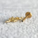 Labret Ouro 18K Cobra Zircônias - Imagem 3