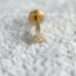 Labret Ouro 18K Trinity Zircônias